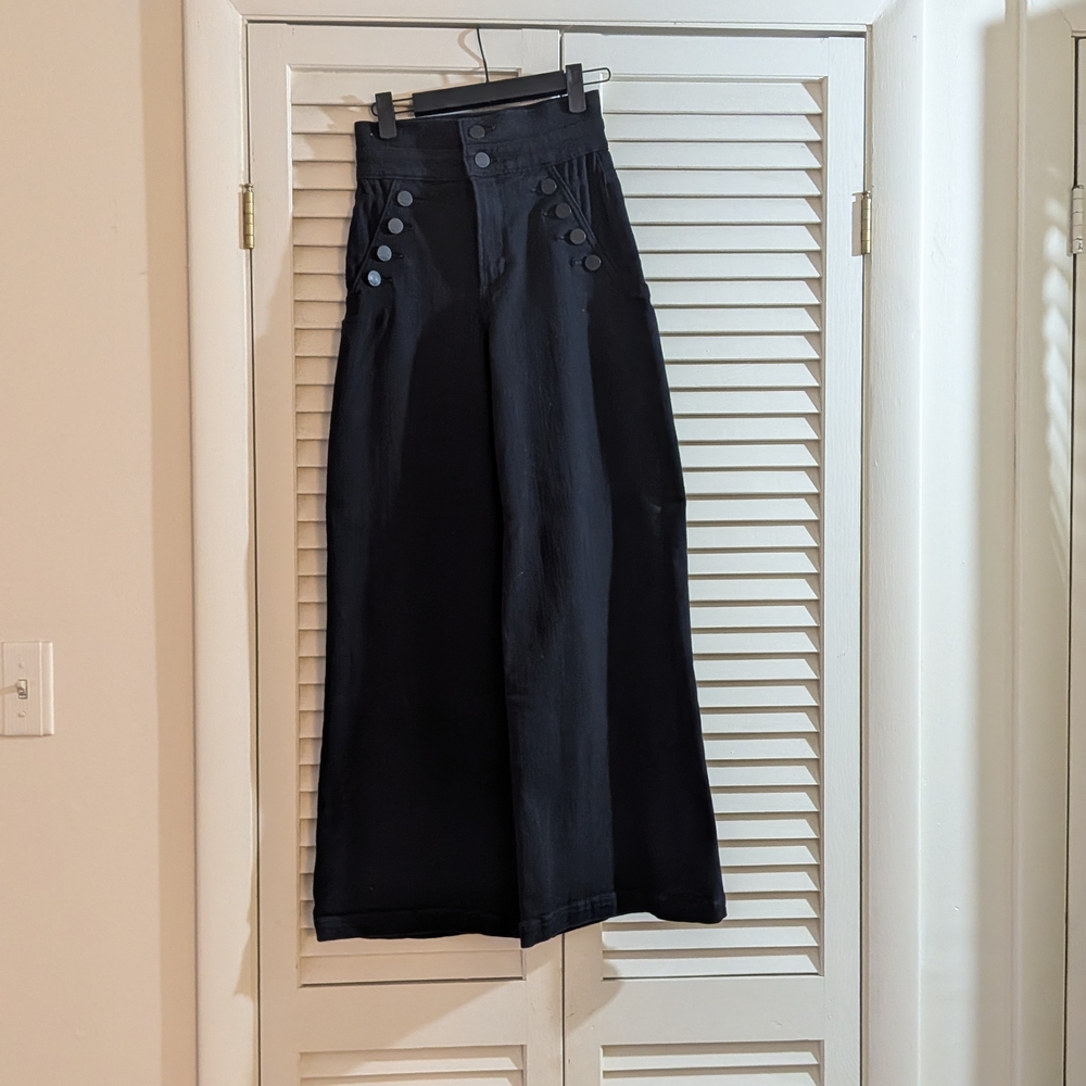 High-Waisted Black Wide-Leg Pants